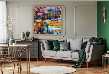 Oka Contemporary Abstract Original Oil Painting On Canvas 80x80cm  “Luminous Echoes”
