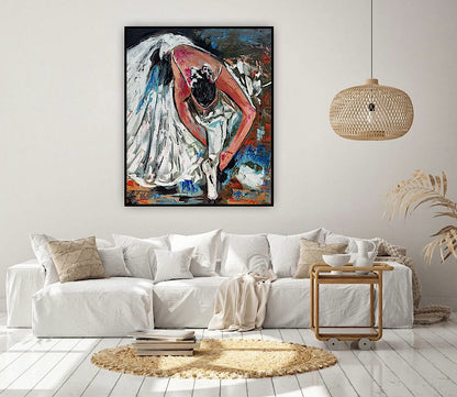 Contemporary Abstract Original Oil Painting On 90 x 76cm on Canvas ‘Ballet Dancer’