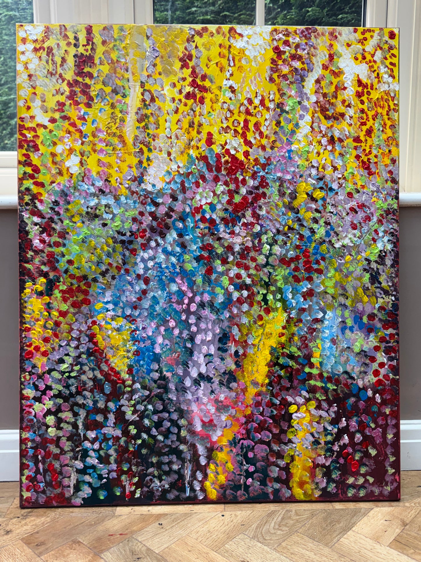 Large Abstract Original Oil Painting On 100x80cm canvas Oka style Sunshine