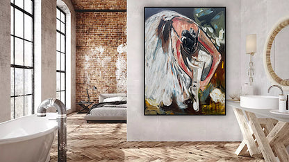 Ballet dancer Original modern Abstract Oil Painting On Canvas 100 x 77cm Oka