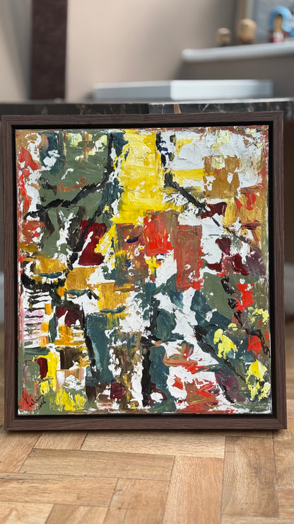 Framed Original Abstract contemporary Oil Painting On Canvas 47x53cm Summer in Venice Oka