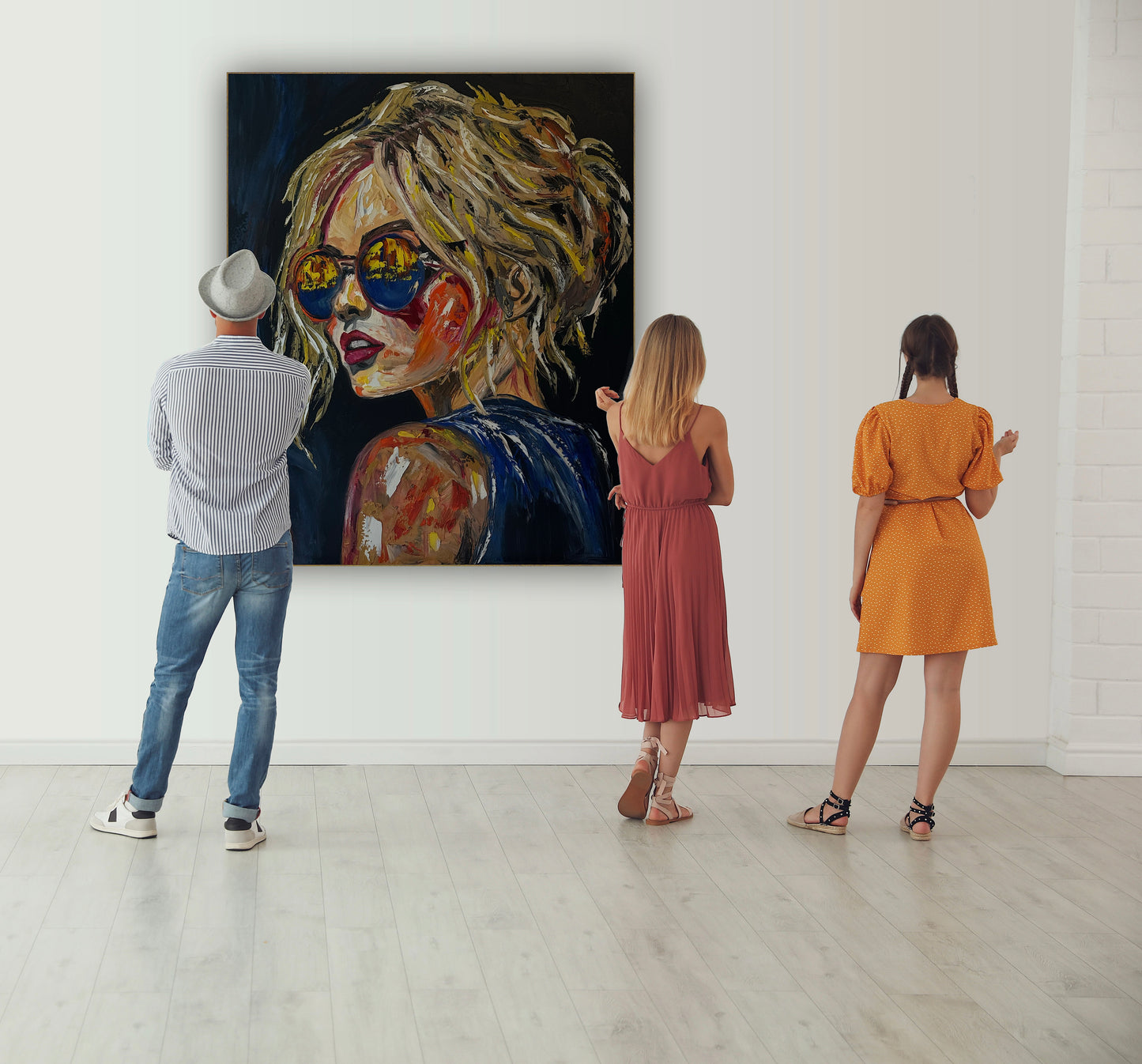Contemporary Abstract Original Oil Painting of a woman On 90 x 76cm Canvas ‘Blondie II’ woman portrait