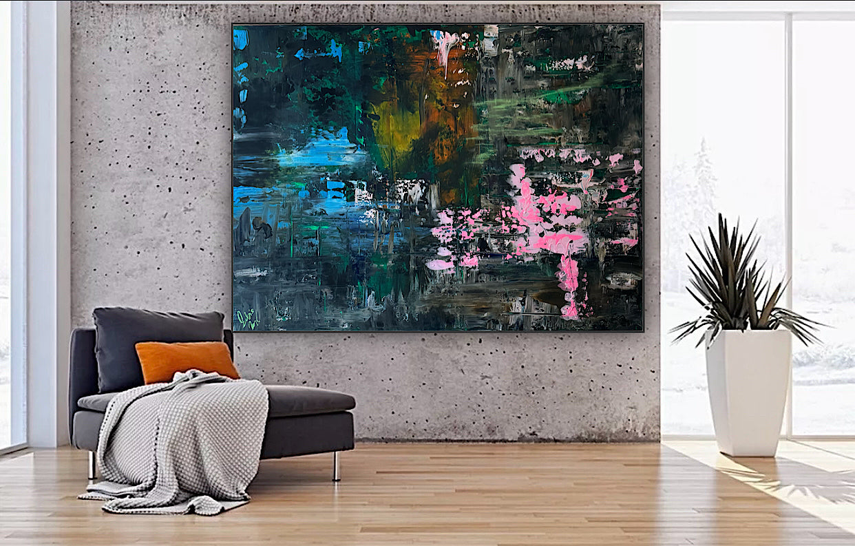 Oka Original Abstract Oil Painting On Canvas 122 X 92 Cm After Light textured