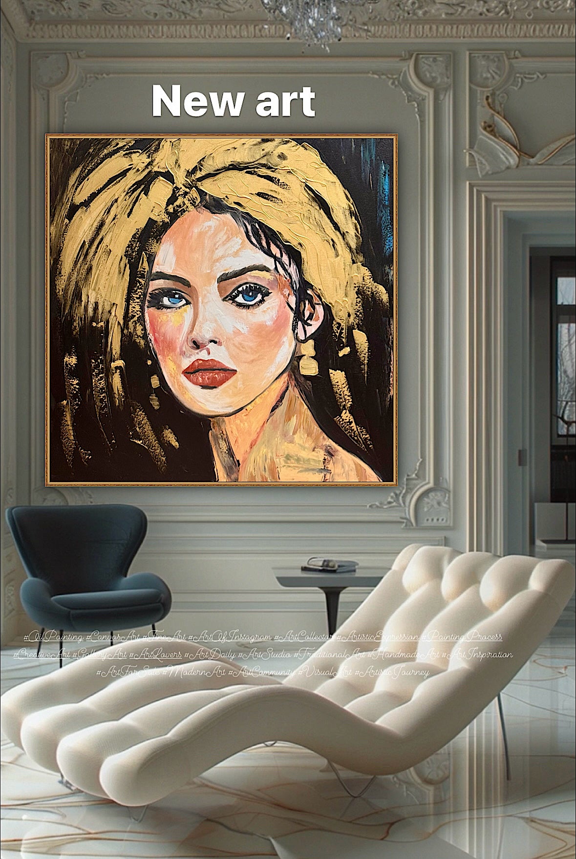 Richter Style Abstract Original Oil Painting On 100 x 100cm canvas Alchemy of Beauty  woman portrait