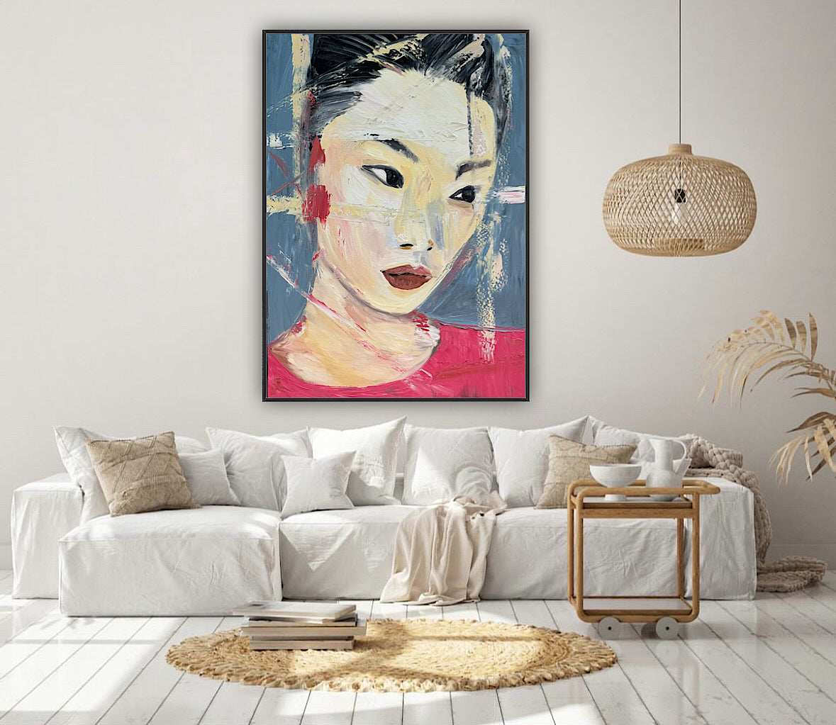 Woman’s portrait Original Abstract Oil Painting On Canvas 85 x 60cm Innocent Soul