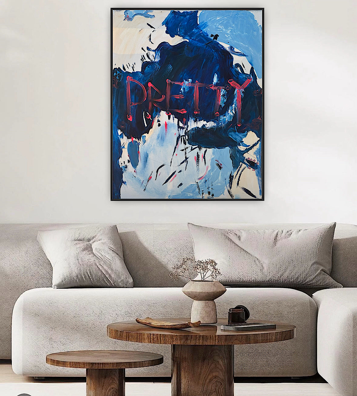 Modern Original Textured Abstract Oil Painting on Canvas 100x80cm Graffiti Art Pretty