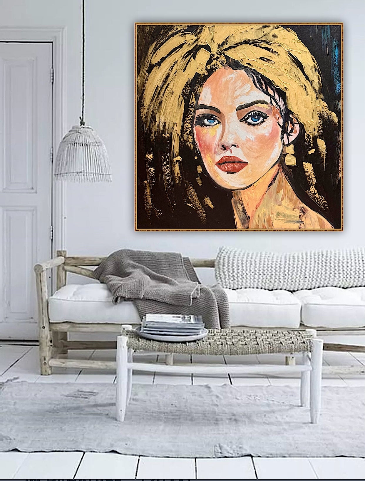 Richter Style Abstract Original Oil Painting On 100 x 100cm canvas Alchemy of Beauty  woman portrait