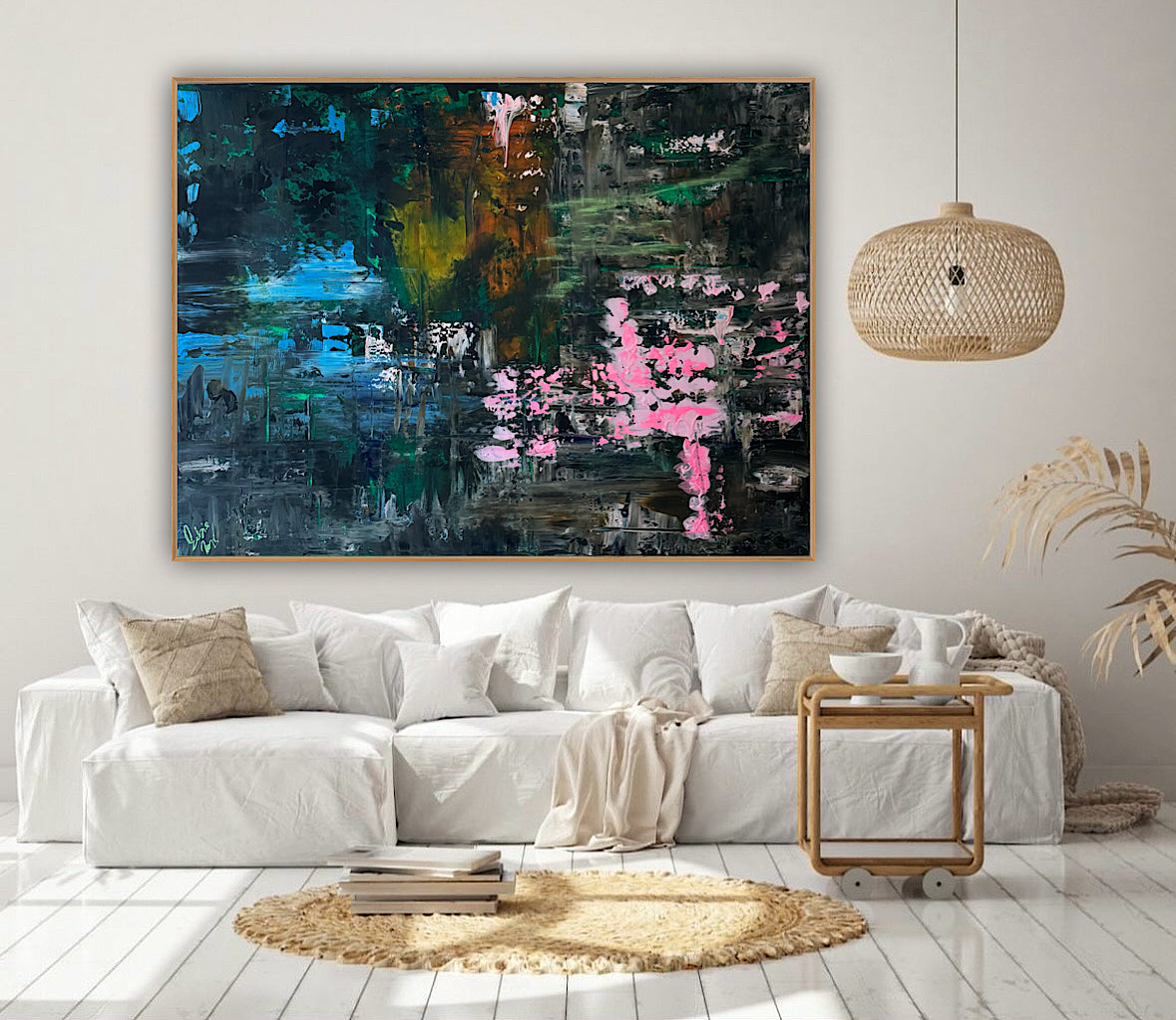 Oka Original Abstract Oil Painting On Canvas 122 X 92 Cm After Light textured