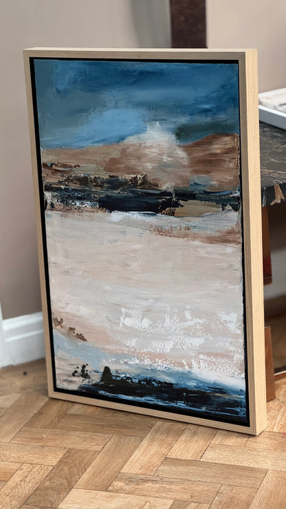 Framed Original Abstract contemporary Oil Painting On Canvas 83x56cm Amalfi Coast Oka