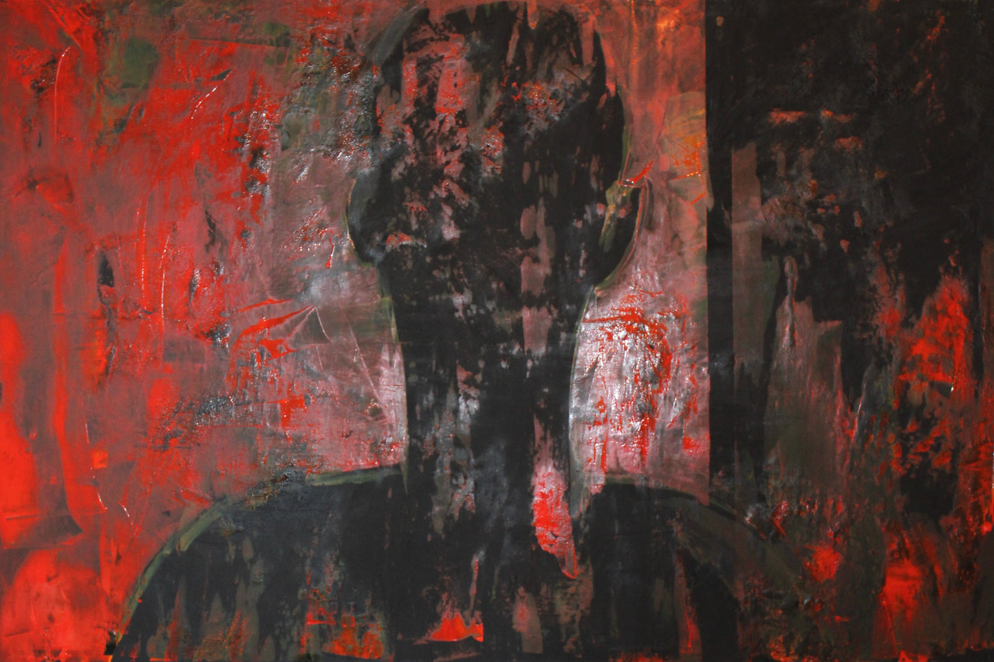 Original Abstract Oil Painting On Canvas 150cm x 100cm Man in The Shadows oka