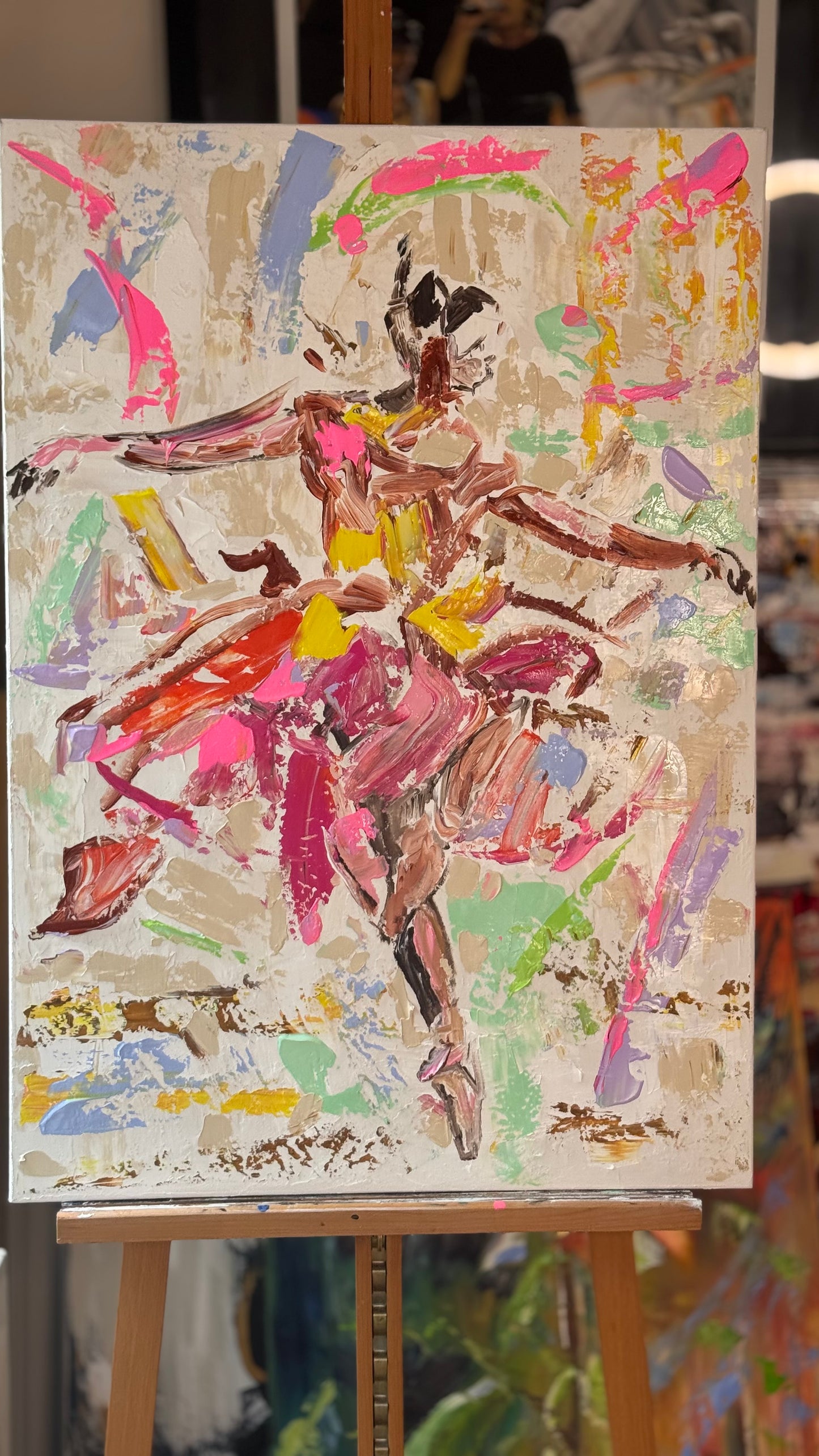 Ballet dancer Original modern Abstract Oil Painting On Canvas 85 x 60cm Oka