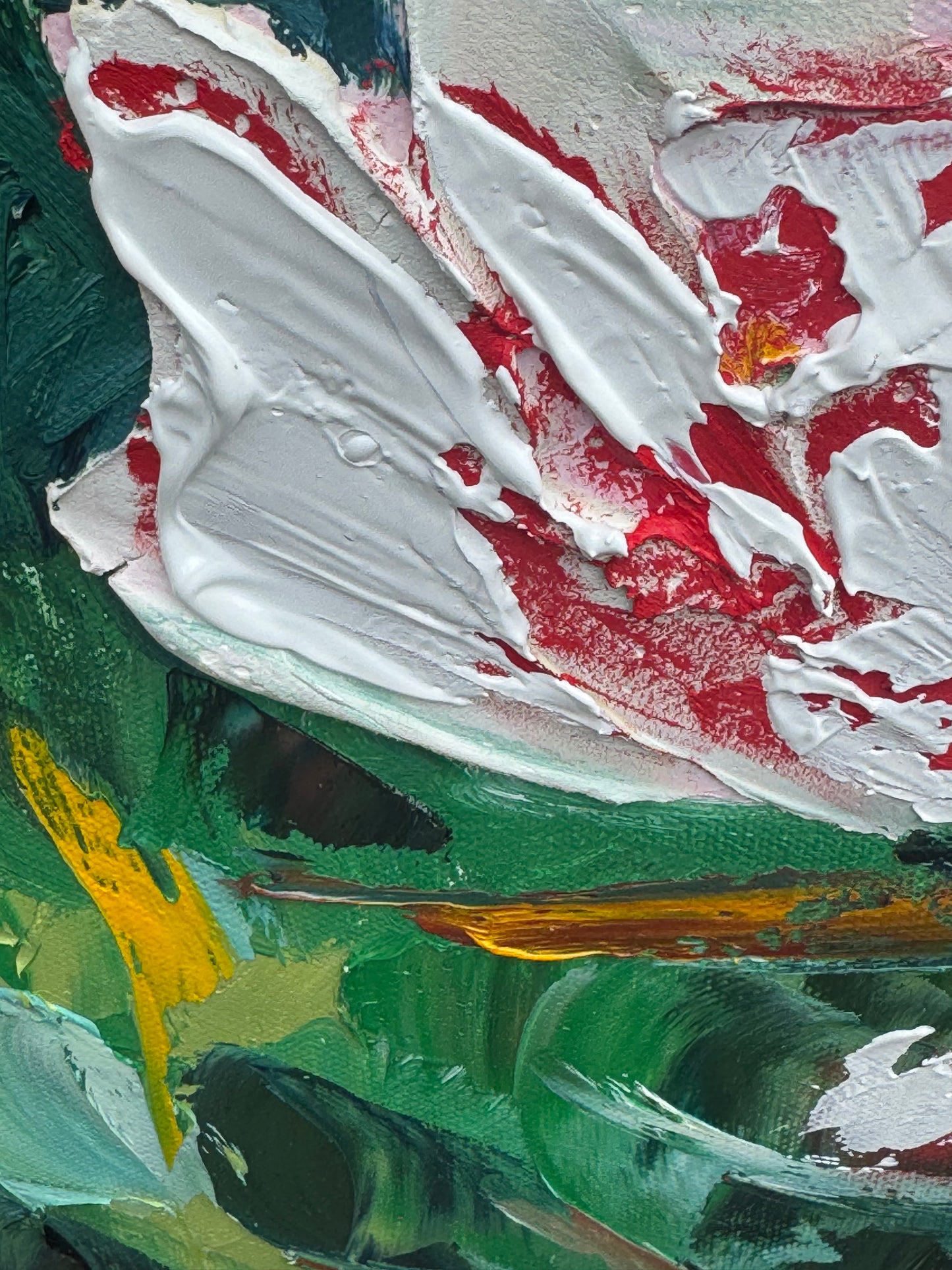 Abstract Impressionist Style Original Oil Painting on canvas 100x76cm Rose Garden