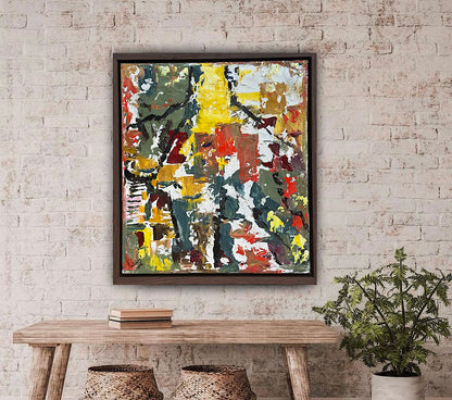 Framed Original Abstract contemporary Oil Painting On Canvas 47x53cm Summer in Venice Oka