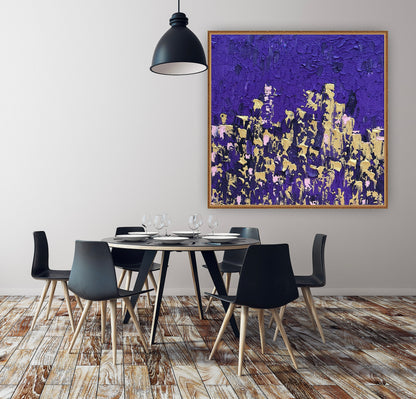 Oka Contemporary Abstract Original Oil Painting on  80x80cm canvas ‘London after Dark’ textured