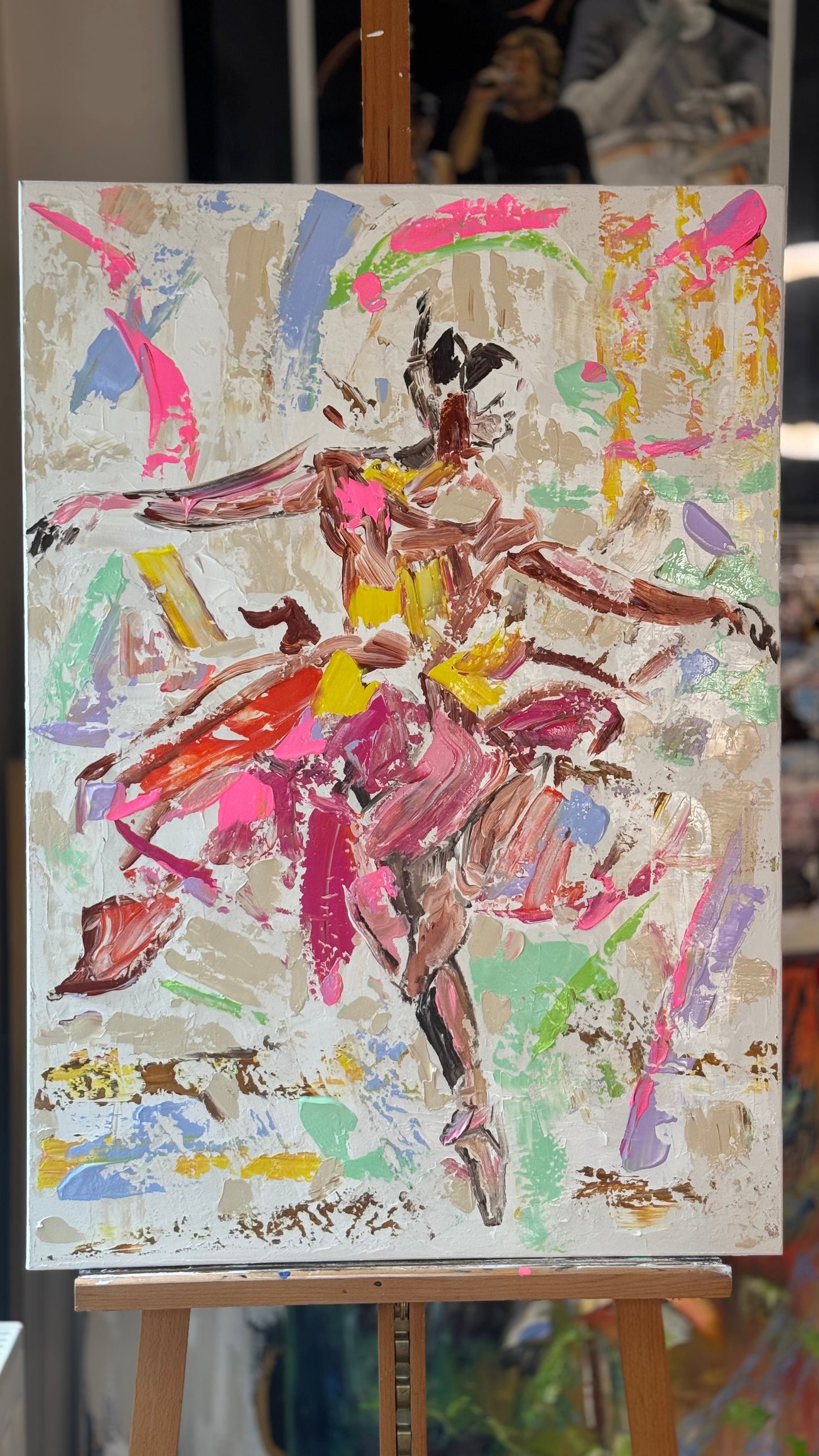 Ballet dancer Original modern Abstract Oil Painting On Canvas 85 x 60cm Oka