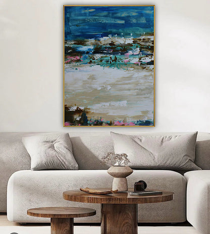 Amalfi coast Sea Sky Original abstract contemporary Oil Painting On Canvas size 100x80cm