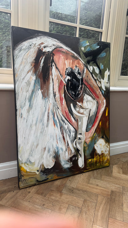 Ballet dancer Original modern Abstract Oil Painting On Canvas 100 x 77cm Oka