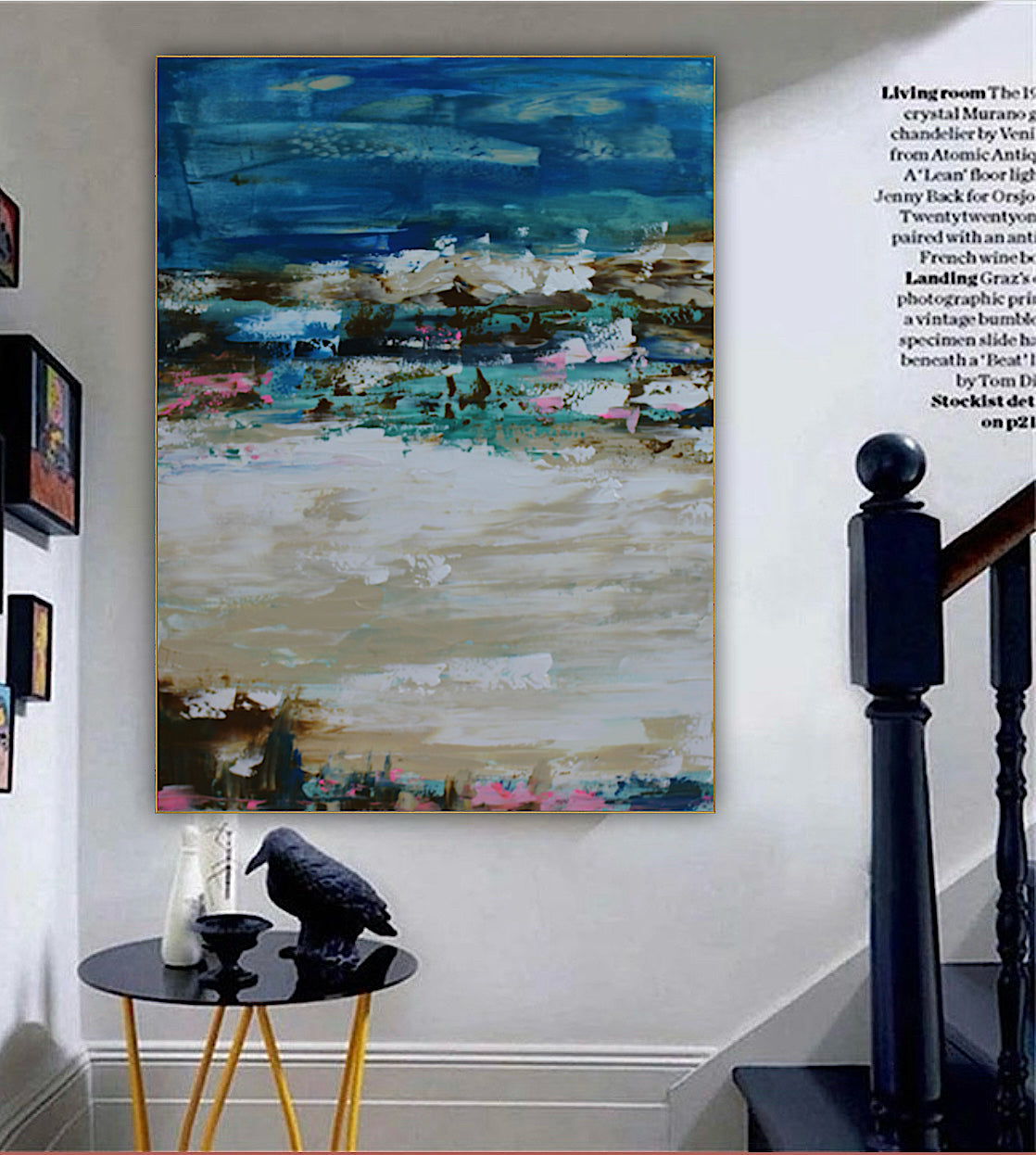 Amalfi coast Sea Sky Original abstract contemporary Oil Painting On Canvas size 100x80cm