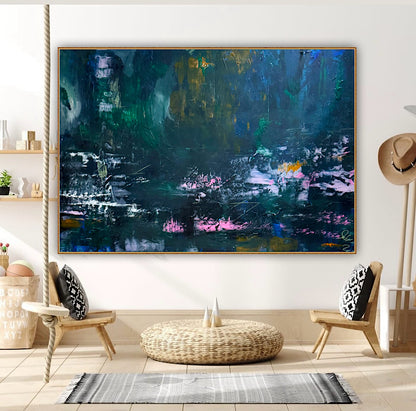 Original Abstract Oil Painting On Canvas 150cm x 100cm Depth of Silence Oka floral