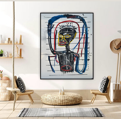 Modern Original Textured Abstract Oil Painting  Canvas 100x80cm Graffiti Art Darkness