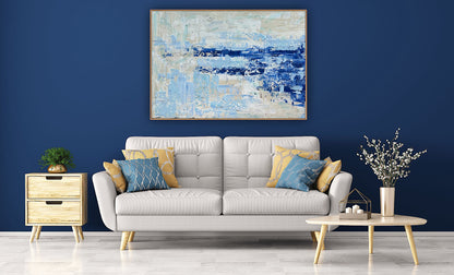 Textured Original Abstract acrylic Painting On Canvas 85 x 60cm Summer Beach