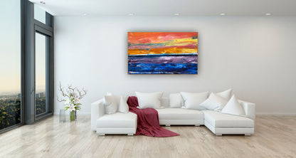 Contemporary Abstract Style XLarge Oil Painting textured On Canvas 122X 76cm Ember Horizon
