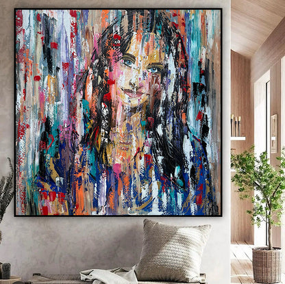 Oka Original Abstract Oil Painting On deep edge Canvas 120 x 120cm ‘Sapphire Eyes’