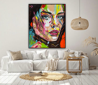 ‘Femme Eclat’ portrait Original abstract contemporary Oil Painting On Canvas size 90x76cm