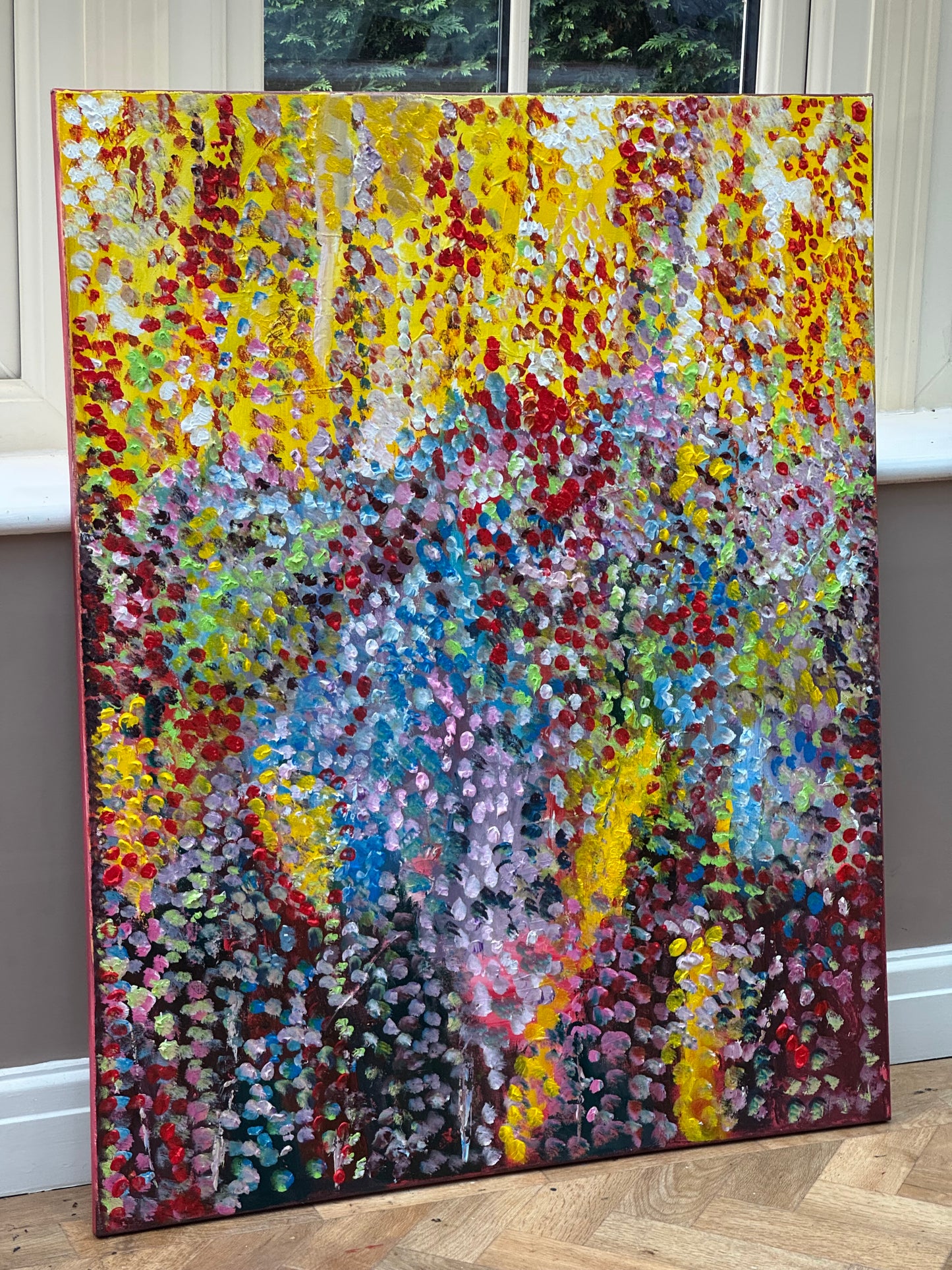 Large Abstract Original Oil Painting On 100x80cm canvas Oka style Sunshine