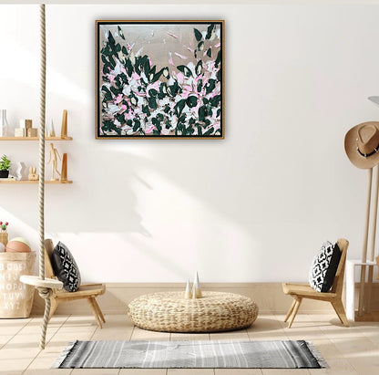 Framed Original Abstract contemporary Oil Painting On Canvas 45x40cm Eden Gardens II Oka