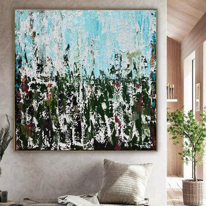 Oka Textured Abstract Original Oil Painting On Canvas 90x90cm Atelier Émeraude