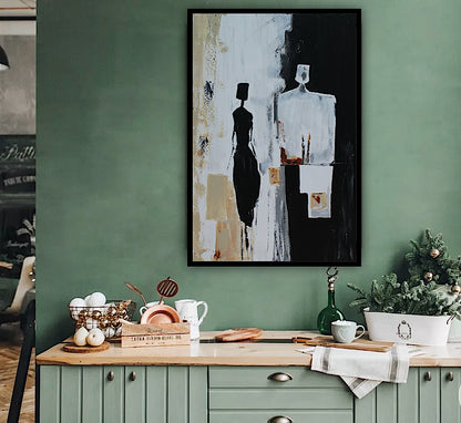 Framed Original Abstract contemporary Oil Painting On Canvas 90x60cm  love to talk oka