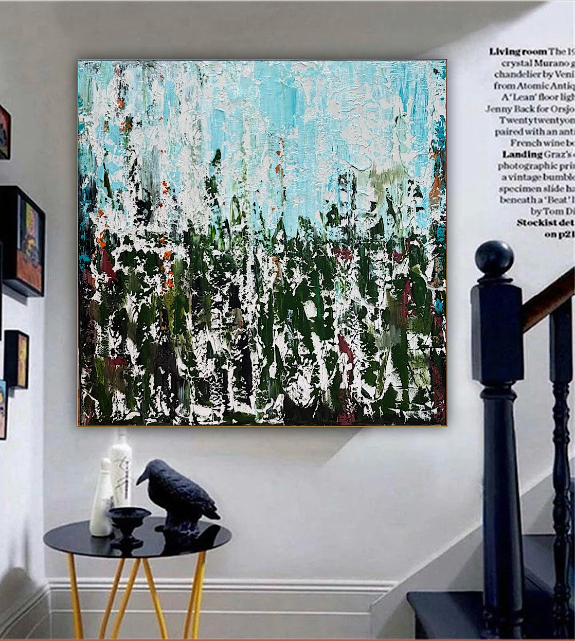 Oka Textured Abstract Original Oil Painting On Canvas 90x90cm Atelier Émeraude