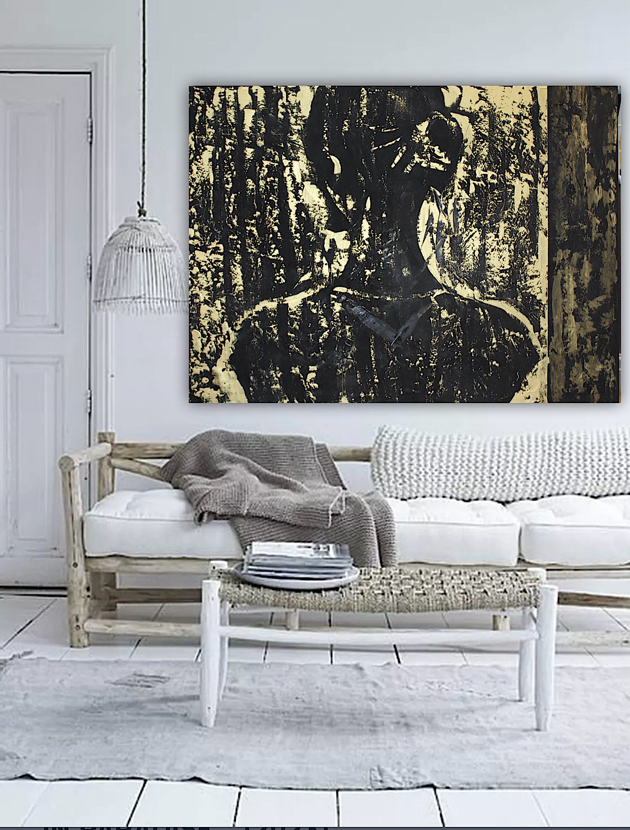 Original Abstract Oil Painting On Canvas 122 x 92cm Woman in The Shadows oka