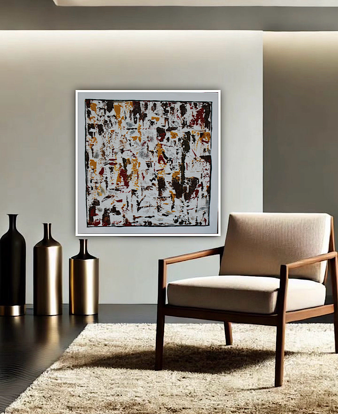 Oka style textured Original modern Abstract Oil Painting On Canvas 80 x 80cm ‘Unfinished Story’