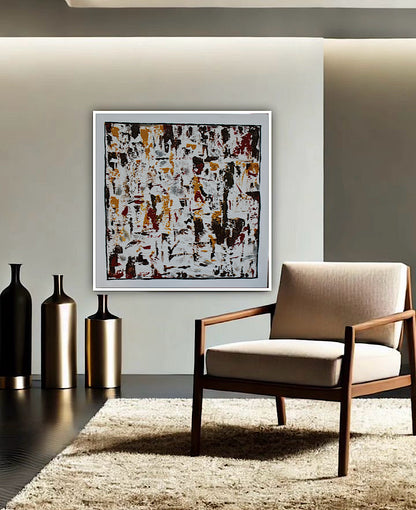 Oka style textured Original modern Abstract Oil Painting On Canvas 80 x 80cm ‘Unfinished Story’