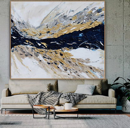 Oka Original Abstract Oil Painting On Canvas 120x100x4cm ‘Horizon ‘Seascape