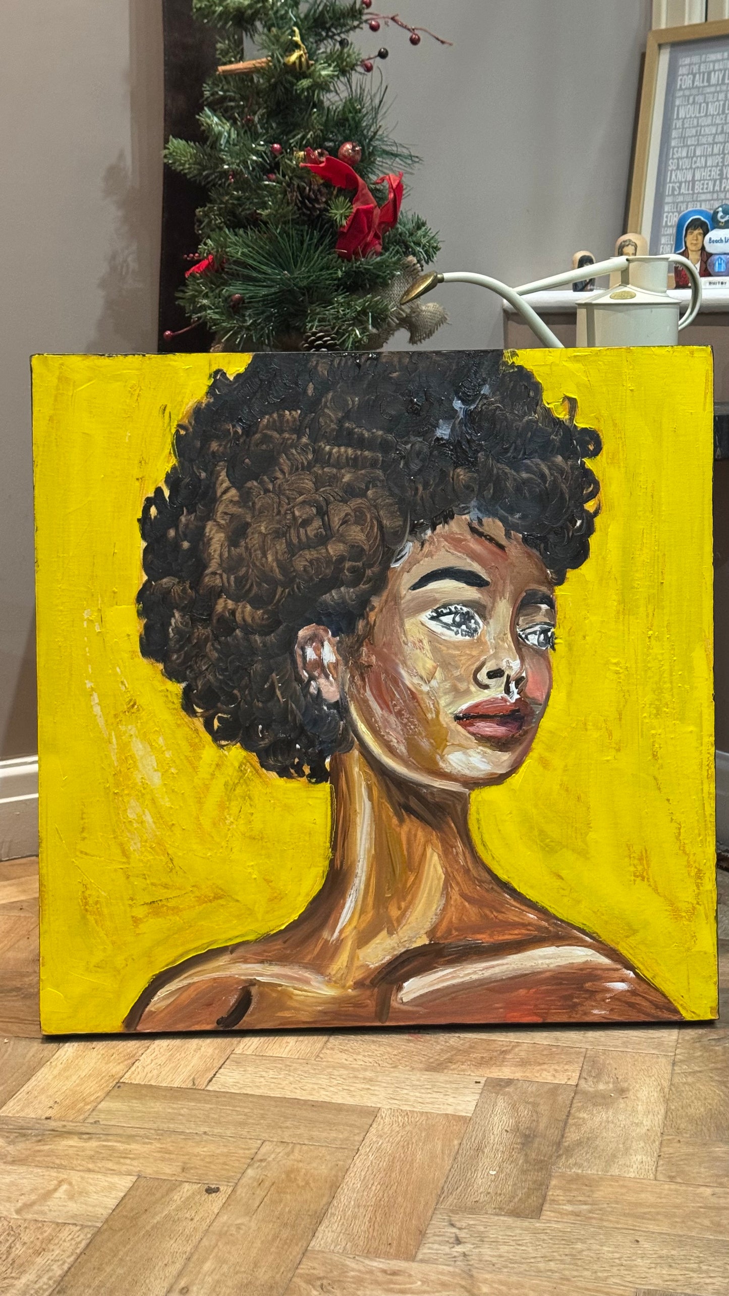 Modern Abstract Original Oil Painting On Canvas Unapologetic Portrait 60x60cm