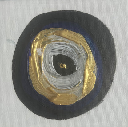 Oka set of 4 Modern Abstract Original Oil Paintings On Canvas ‘Evil Eye’  15x15cm each Nazar