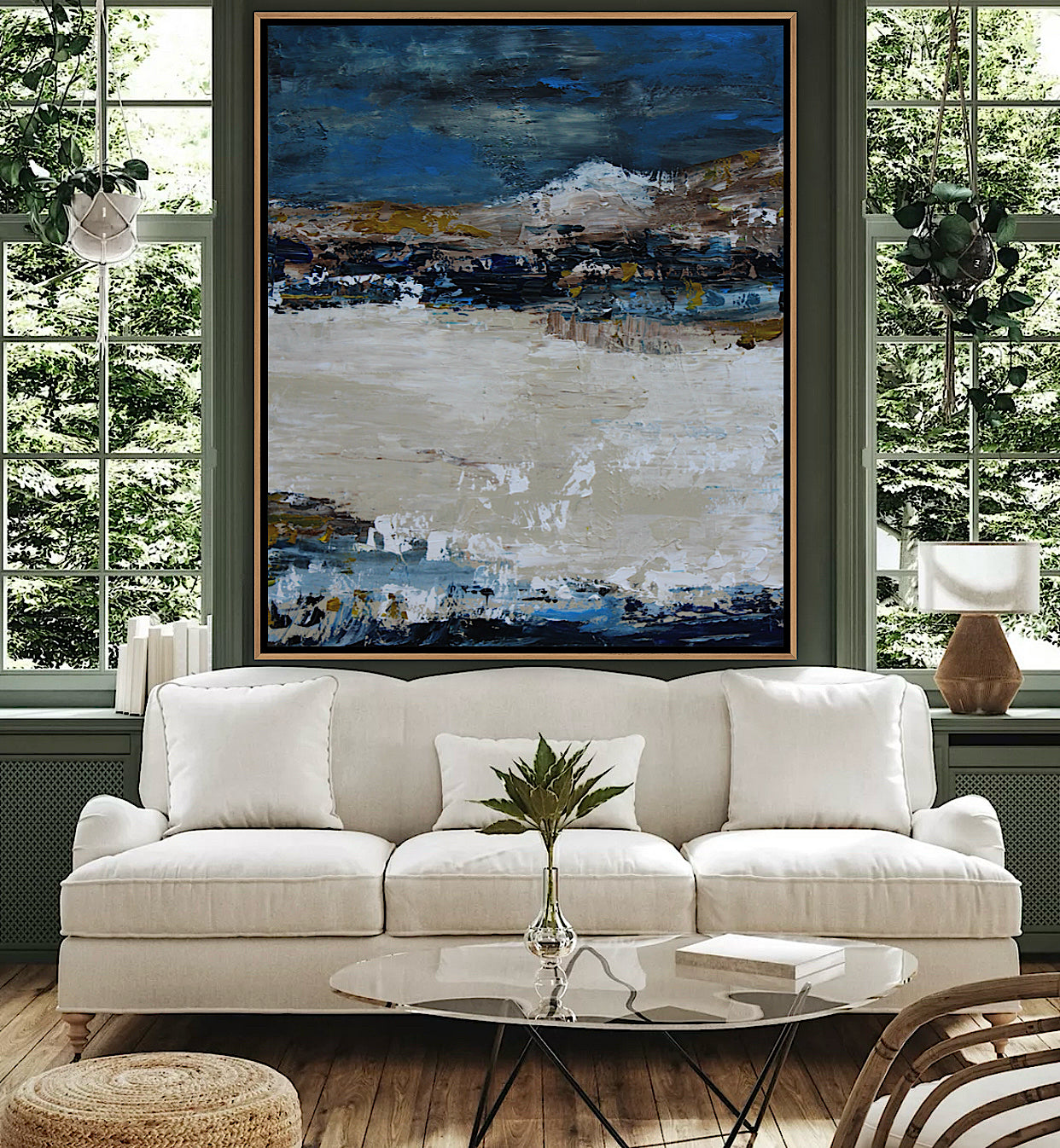 Original Abstract contemporary Oil Painting On Canvas 90x76cm Amalfi Coast Oka