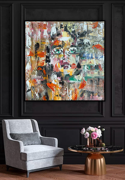 Oka Contemporary Abstract Original Oil Painting On Canvas 80x80cm Woman’s Dreams textured