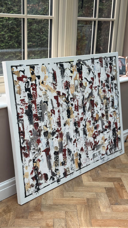Large Abstract Original Oil Painting On 120x91cm canvas textured Veiled Wilderness