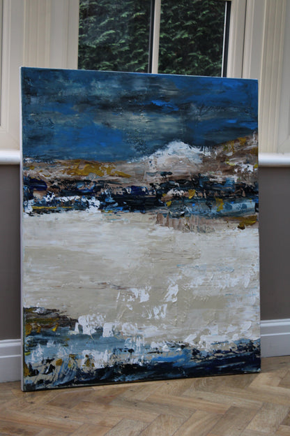 Original Abstract contemporary Oil Painting On Canvas 90x76cm Amalfi Coast Oka