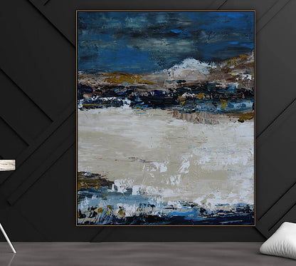 Original Abstract contemporary Oil Painting On Canvas 90x76cm Amalfi Coast Oka