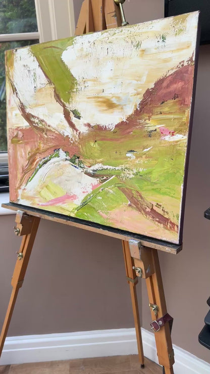 Oka StyLe Abstract original Oil Painting On Canvas 50 X 40cm Lake District textured